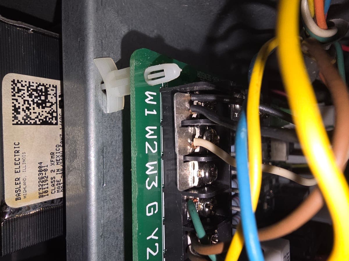 HVAC control board wiring during repair by Frosty's HVAC in Irving TX