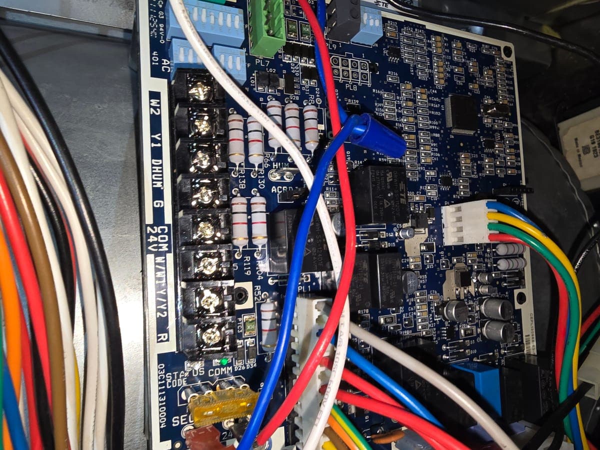 Samsung HVAC control board during diagnostic in Flower Mound TX